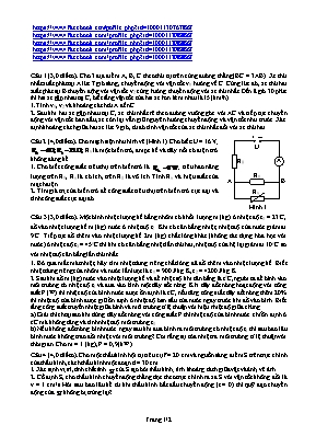 Đề thi chọn học sinh giỏi môn Vật lý Lớp 9 THCS